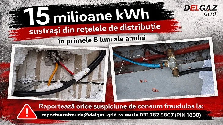 Delgaz Grid a raportat peste 1.000 de intervenții ilegale la rețelele de energie în primele opt luni